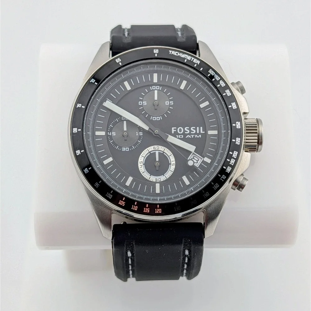 Fossil Decker CH25731E Men's Chronograph Black Dial Tachymeter 44mm Watch